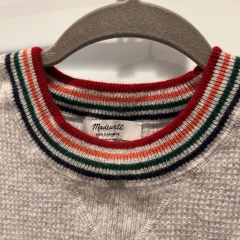 Madewell 100% cashmere crew neck grey sweater